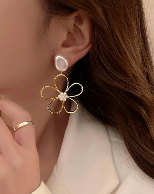 Pearl decor flower 🌸 earrings