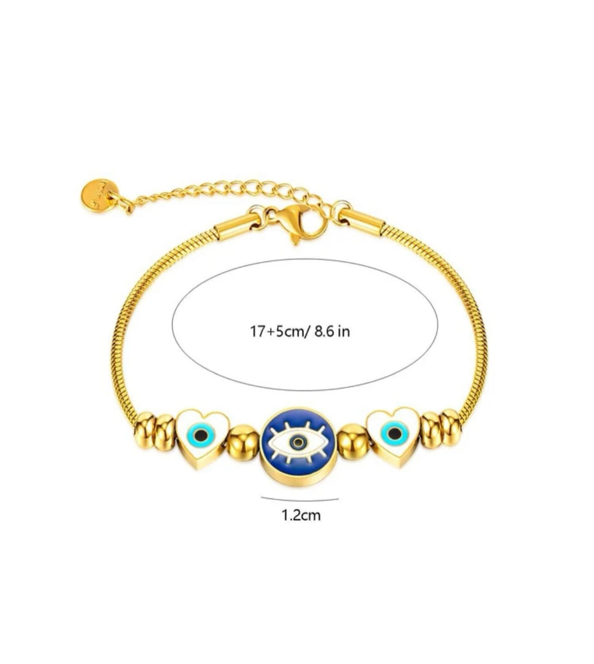 Evil Eye Bracelet, Tennis Bracelet, Blue Evil Eye Charm, Protection Jewelry, Gift For Mother, Greek Eye Bracelet, Sterling Silver Bracelet