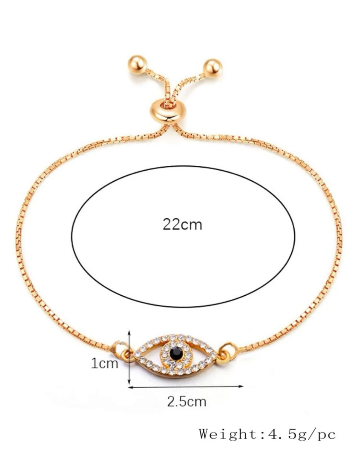 14K Gold Evil Eye Bracelet, Cuban Link Chain Evil Eye Bracelet, Dainty Bracelet.