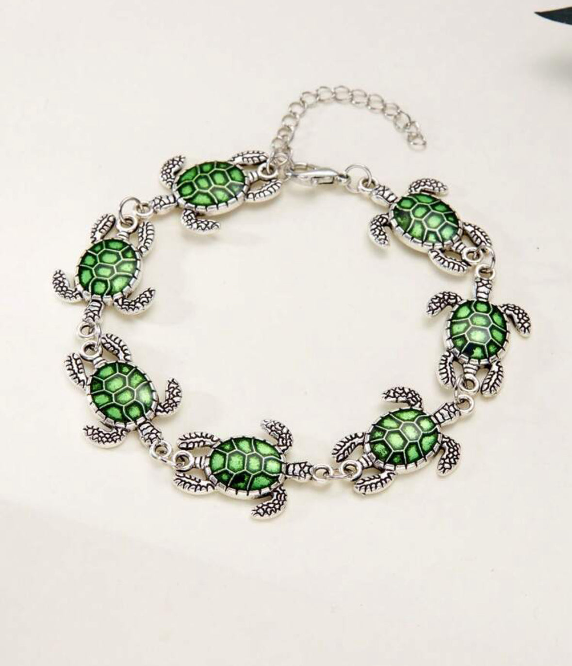 Mystical Nature Inspired Turtle Charm Chain Link Bracelet