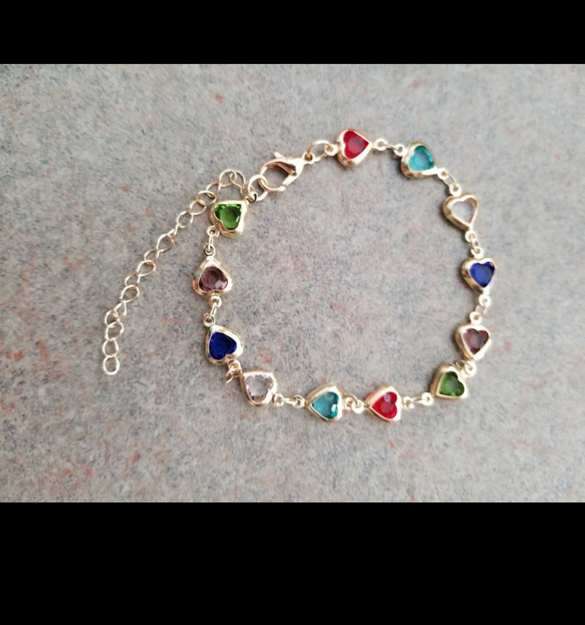 Colourful pearl bracelet, freshwater pearl beaded heart charm bracelet.