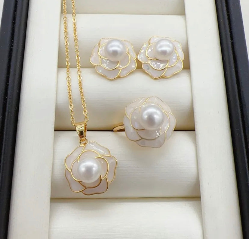 Cultured freshwater real pearl jewelry sets