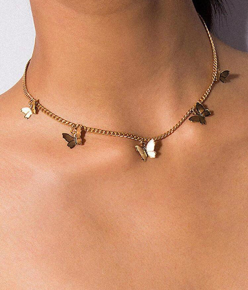 Butterfly choker necklace