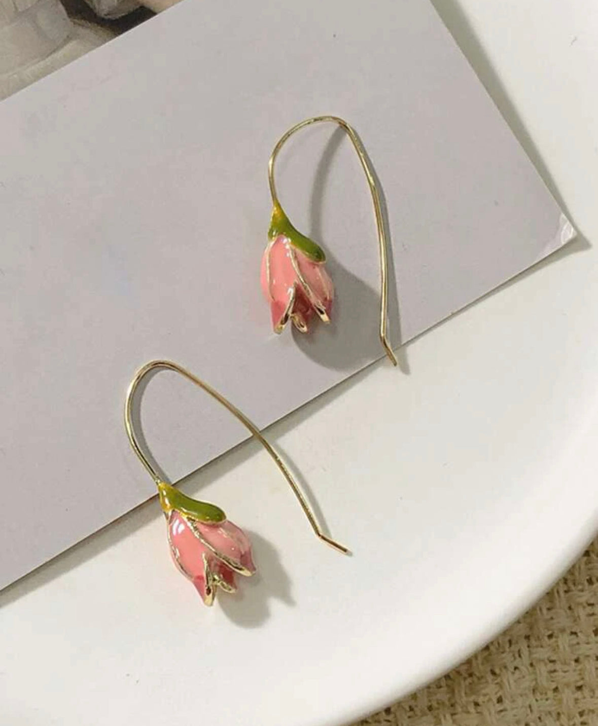 Beautiful tulip 🌷 flower 🌸 hoop earrings