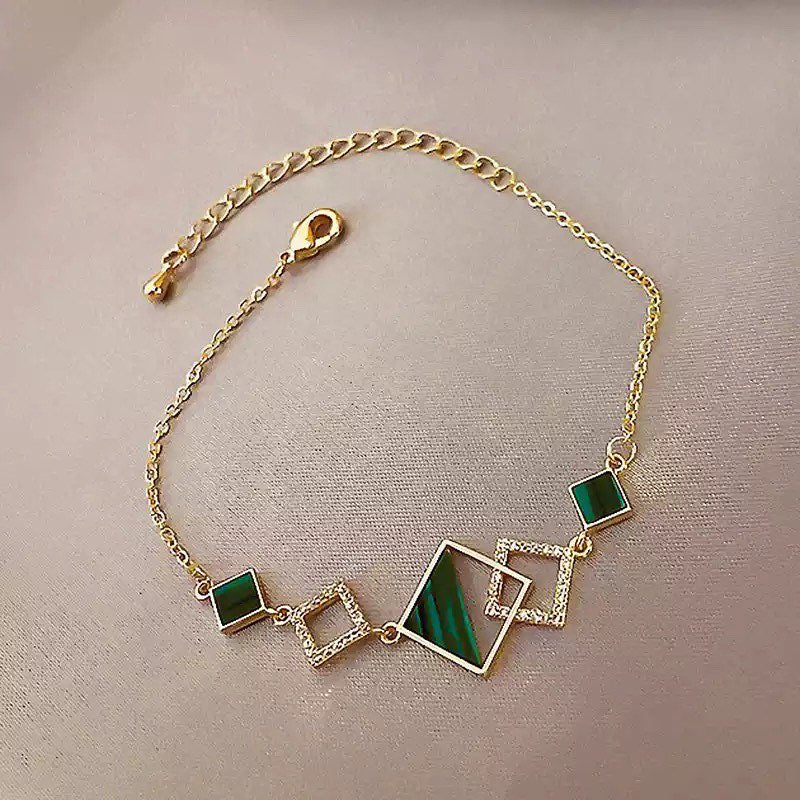 Trendy exquisite Geometry AAA zircon charm Bracelet for women.