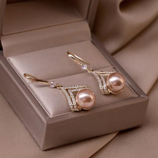 Pearl dangle drop earrings
