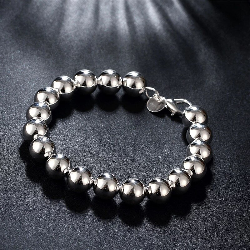 Great for gift women 925 Sterling Silver 10mm beads