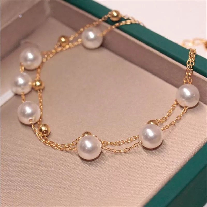 White pearl bracelets for women