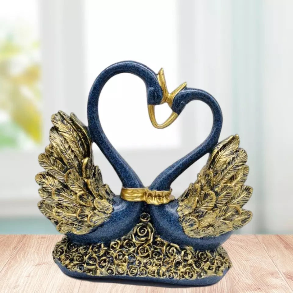 Romantic Swan couple statues for home decoration