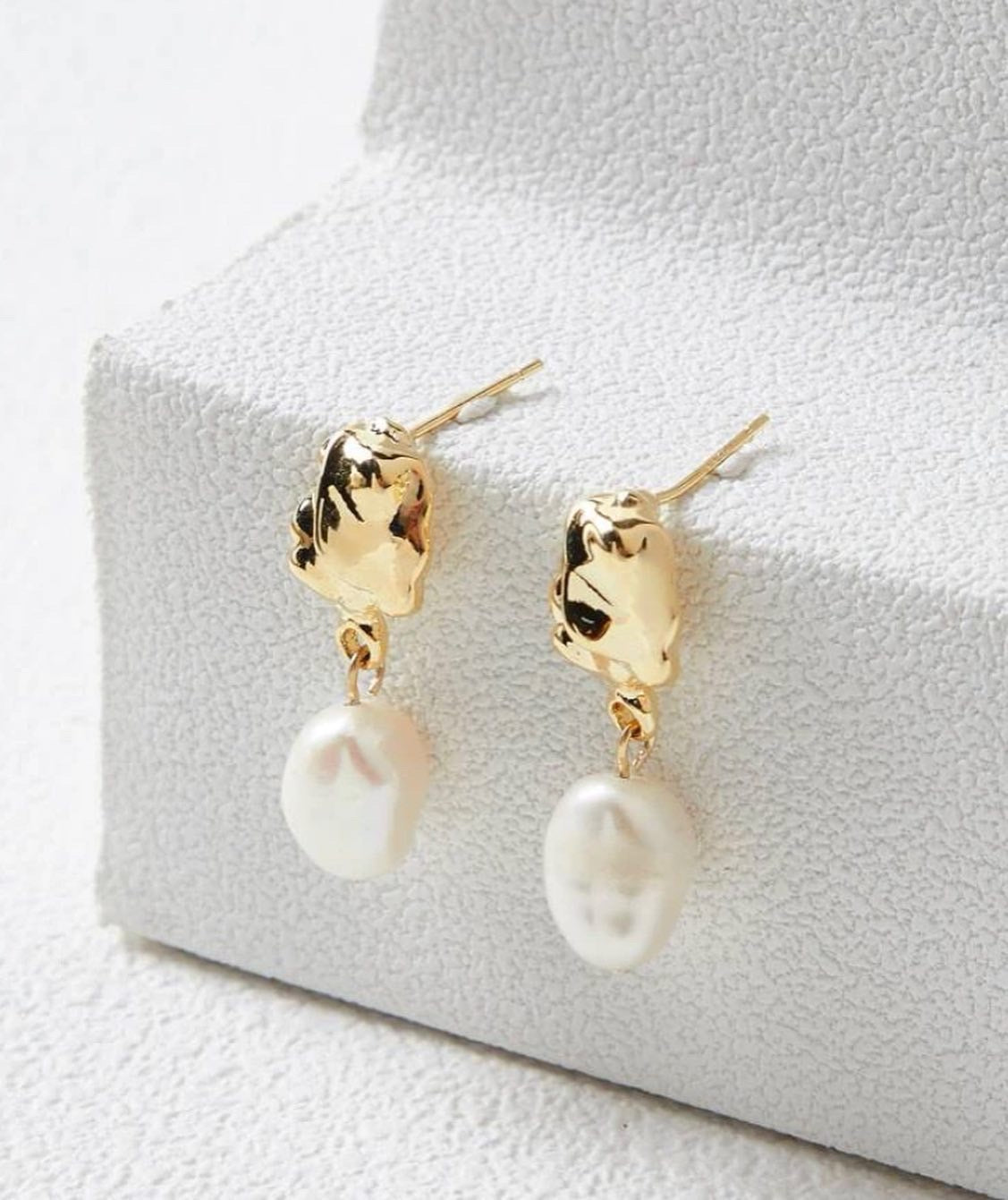 Most popular 14k gold plated pearl earrings