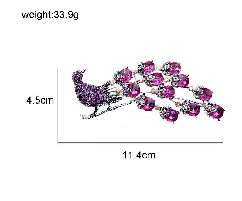 Rhinestone Large Peacock Brooches For Women.