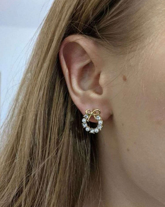 Beautiful Rhinestone and Bow style earrings