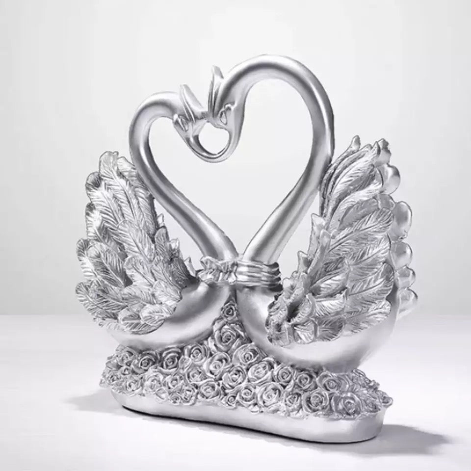 Romantic Swan couple statues for home decoration
