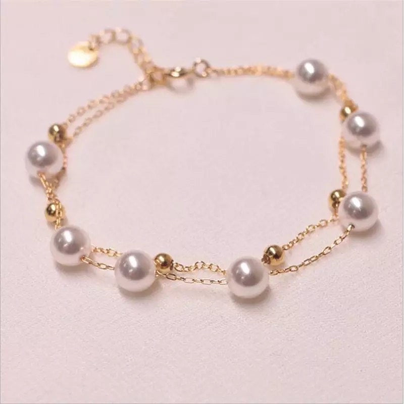 White pearl bracelets for women