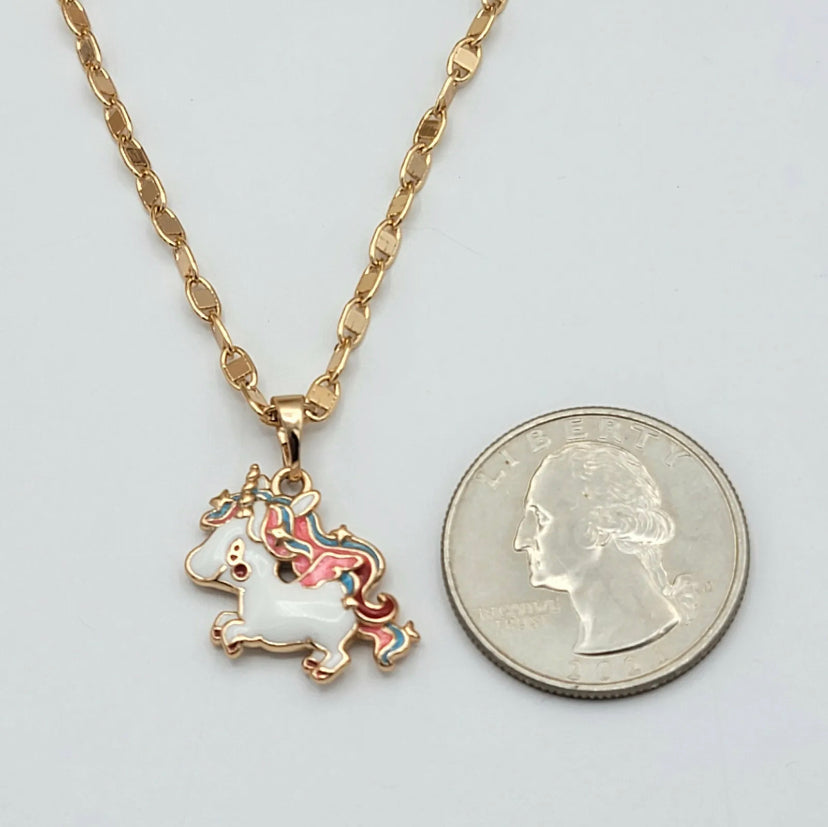 18K Gold Plated Unicorn Necklace Girls Women Fashion Jewelry