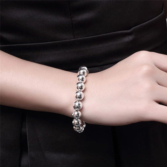 Great for gift women 925 Sterling Silver 10mm beads