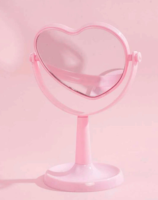Desktop Makeup Mirror| Heart shaped Mirror| Vanity Mirror| l Round Oval Mirror| Rotatable Mirror| vintage Mirror