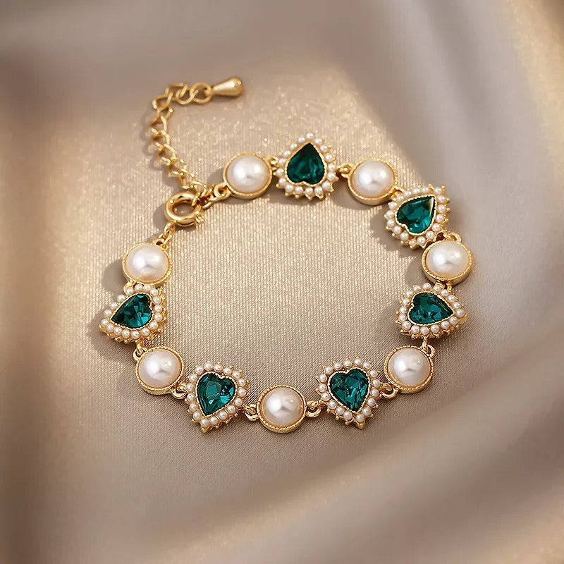 Vintage classics green crystal Bracelet