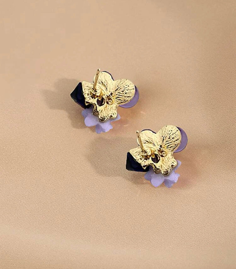 Best purple flower decor earrings