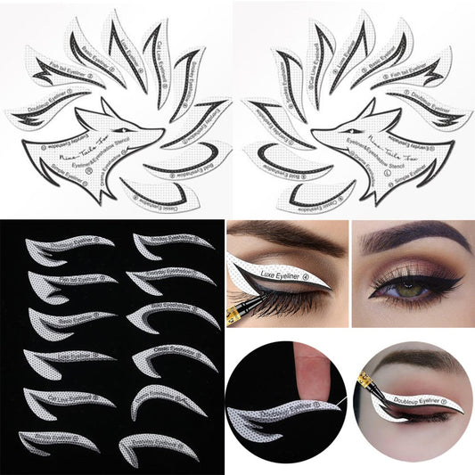 24 Pcs Eyeliner Stencils Eye Makeup Non-Woven Eyeliner Eyeshadow Tools