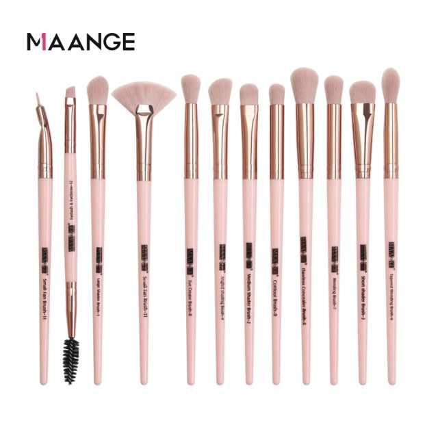 MAANGE Makeup Brushes Pro Pink Brush Set Powder EyeShadow