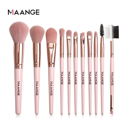 MAANGE Makeup Brushes Pro Pink Brush Set Powder EyeShadow