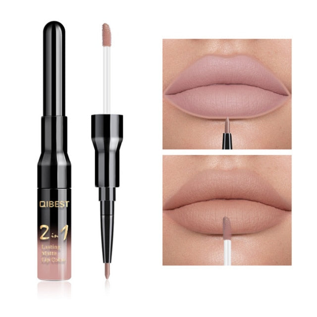 Waterproof Lip Gloss Matte Lip Liner Liquid Lipstick Pen Makeup Cosmetics