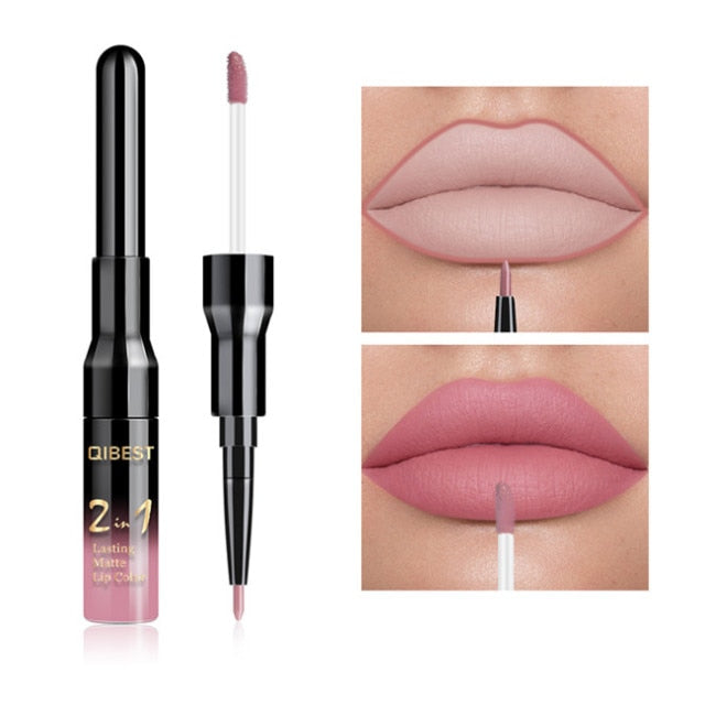 Waterproof Lip Gloss Matte Lip Liner Liquid Lipstick Pen Makeup Cosmetics