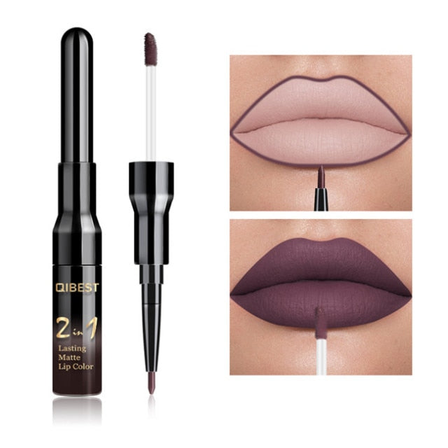 Waterproof Lip Gloss Matte Lip Liner Liquid Lipstick Pen Makeup Cosmetics