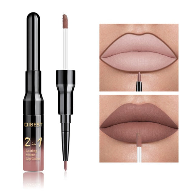 Waterproof Lip Gloss Matte Lip Liner Liquid Lipstick Pen Makeup Cosmetics