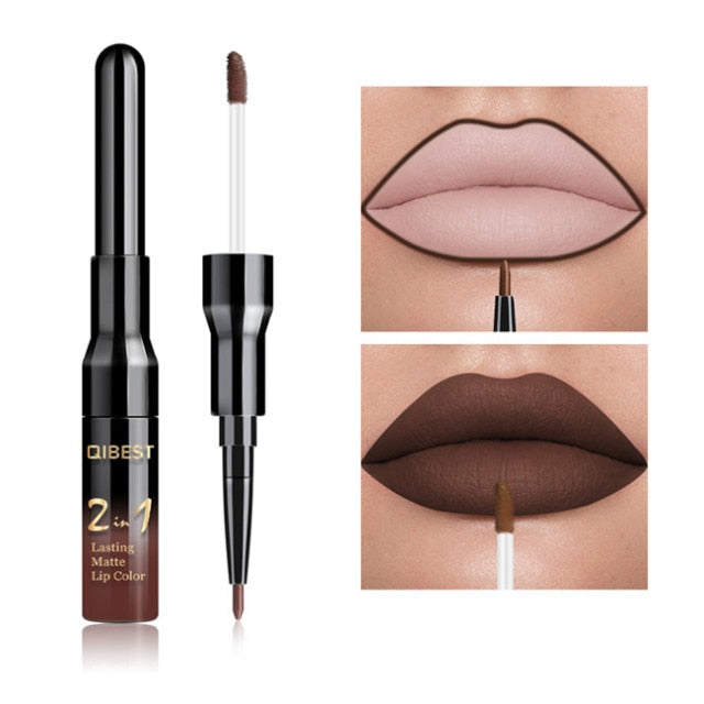 Waterproof Lip Gloss Matte Lip Liner Liquid Lipstick Pen Makeup Cosmetics