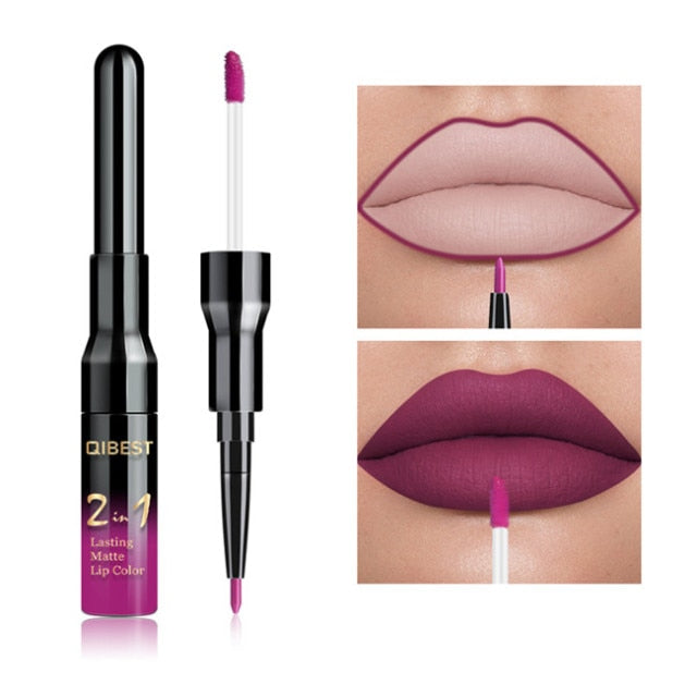 Waterproof Lip Gloss Matte Lip Liner Liquid Lipstick Pen Makeup Cosmetics