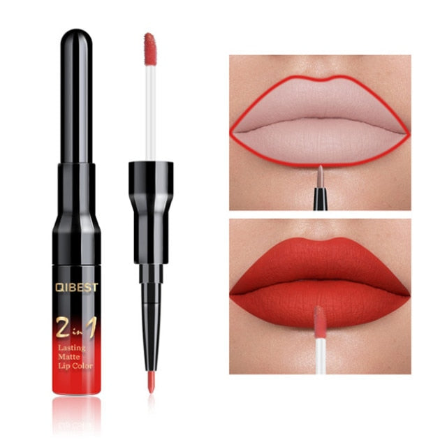 Waterproof Lip Gloss Matte Lip Liner Liquid Lipstick Pen Makeup Cosmetics