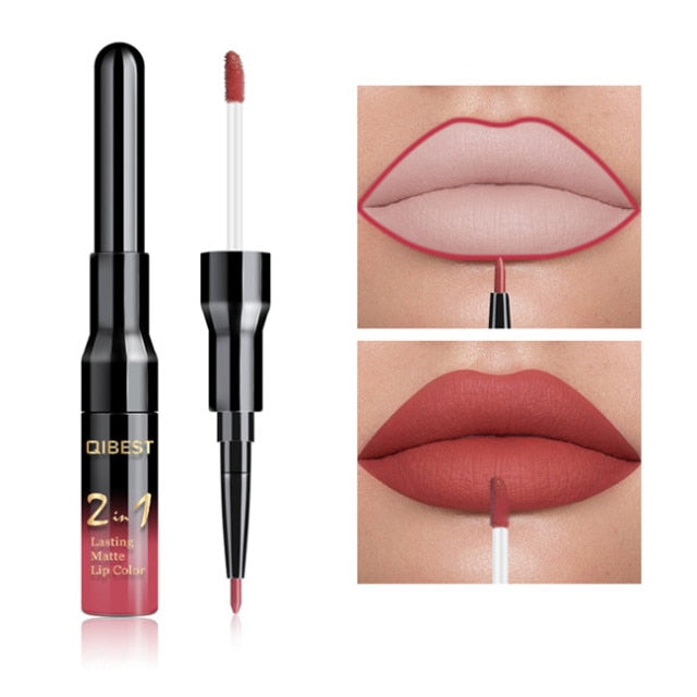 Waterproof Lip Gloss Matte Lip Liner Liquid Lipstick Pen Makeup Cosmetics