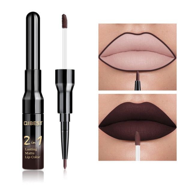 Waterproof Lip Gloss Matte Lip Liner Liquid Lipstick Pen Makeup Cosmetics