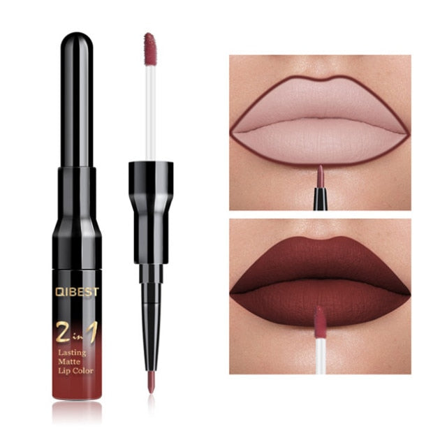 Waterproof Lip Gloss Matte Lip Liner Liquid Lipstick Pen Makeup Cosmetics