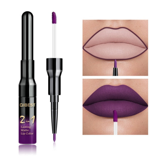 Waterproof Lip Gloss Matte Lip Liner Liquid Lipstick Pen Makeup Cosmetics