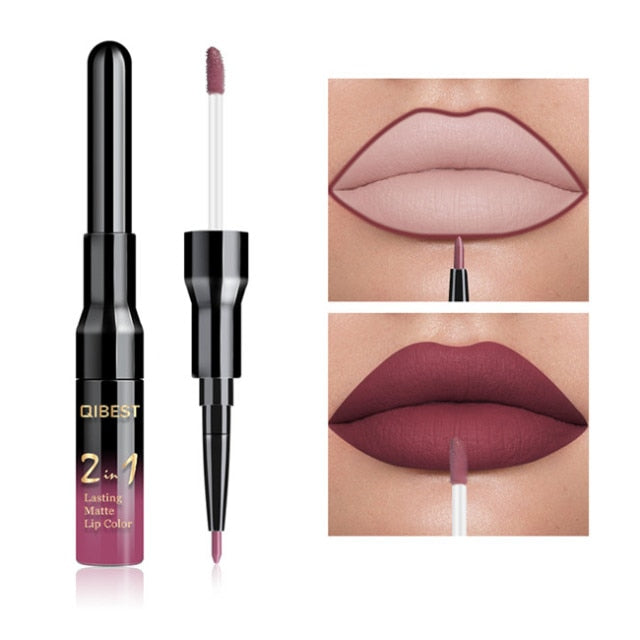 Waterproof Lip Gloss Matte Lip Liner Liquid Lipstick Pen Makeup Cosmetics