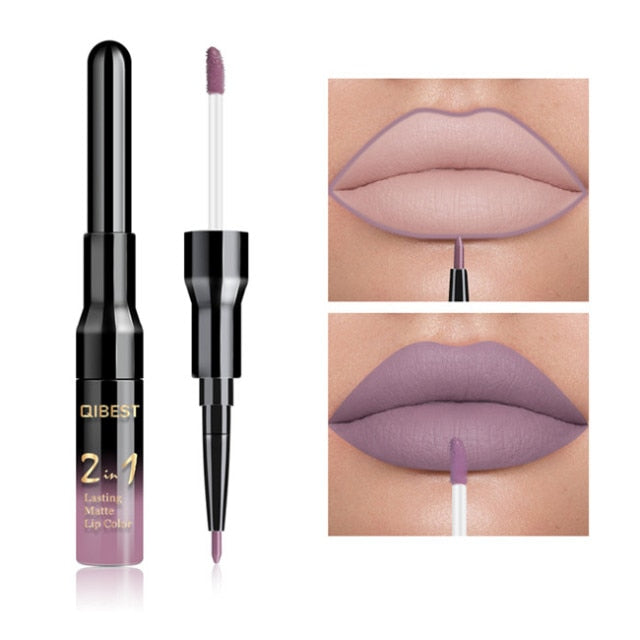 Waterproof Lip Gloss Matte Lip Liner Liquid Lipstick Pen Makeup Cosmetics